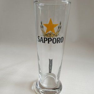 ATTRACTIVE BASE SAPPORO PINT GLASS Matte Gold Star logo NEW